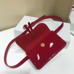 D Saddle Belt Bag In Red Patent Leather